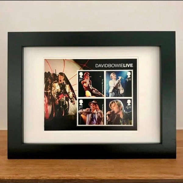 David Bowie Live Framed Concert Postage Stamps - Pop Memorabilia - Music Artwork