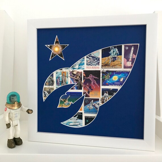 Space Themed Nursery Rocket Ship Decor Outer Space Bedroom Decor Boys Wall Decor Spaceship Decor Playroom Art Space Art Print