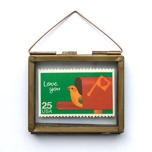 Love you Lovebird Briefmarke Ornament - I Love You Andenken - Liebesbrief - Valentinstag Geschenk Für Ihn Für Sie - Geschenk zum Jahrestag