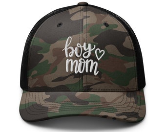 Boy Mom camo trucker hat