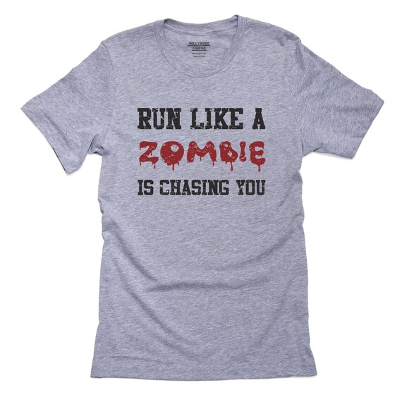 Mens Long Sleeve Cotton Hoodie Run Like Zombies are Chasing You Sweatshirt
