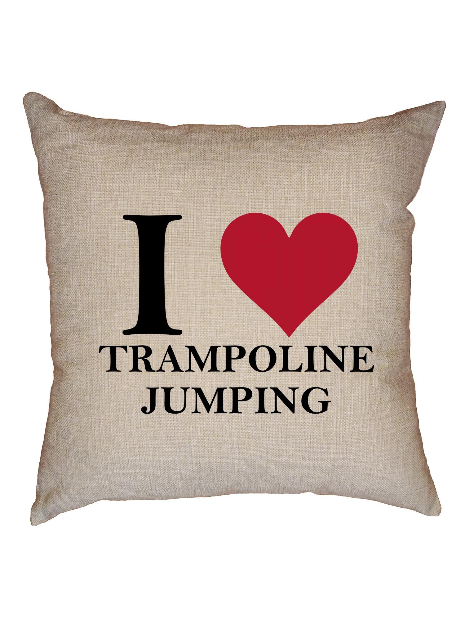 I Love Trampoline Jumping With Classic Red Heart Shirt Pillow Etsy