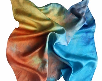 Silk scarf hand painted - ahimsa silk