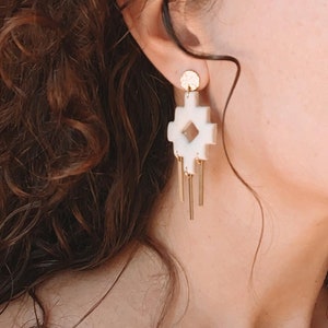 Inca cross, chacana, Andean cross. Boho earrings image 3