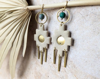 Inca cross, chacana, Andean cross. Boho earrings