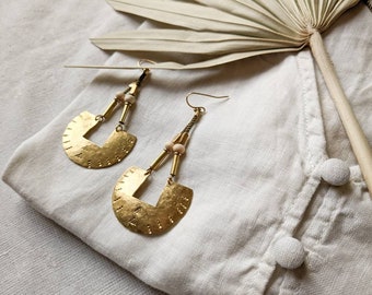 Brass earrings, boho, ethnic