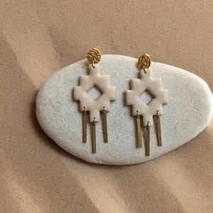 Inca cross, chacana, Andean cross. Boho earrings