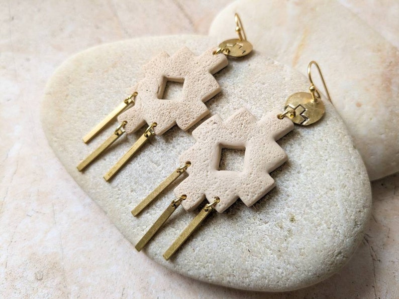 Inca cross, chacana, Andean cross. Boho earrings image 3