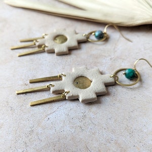 Inca cross, chacana, Andean cross. Boho earrings image 5