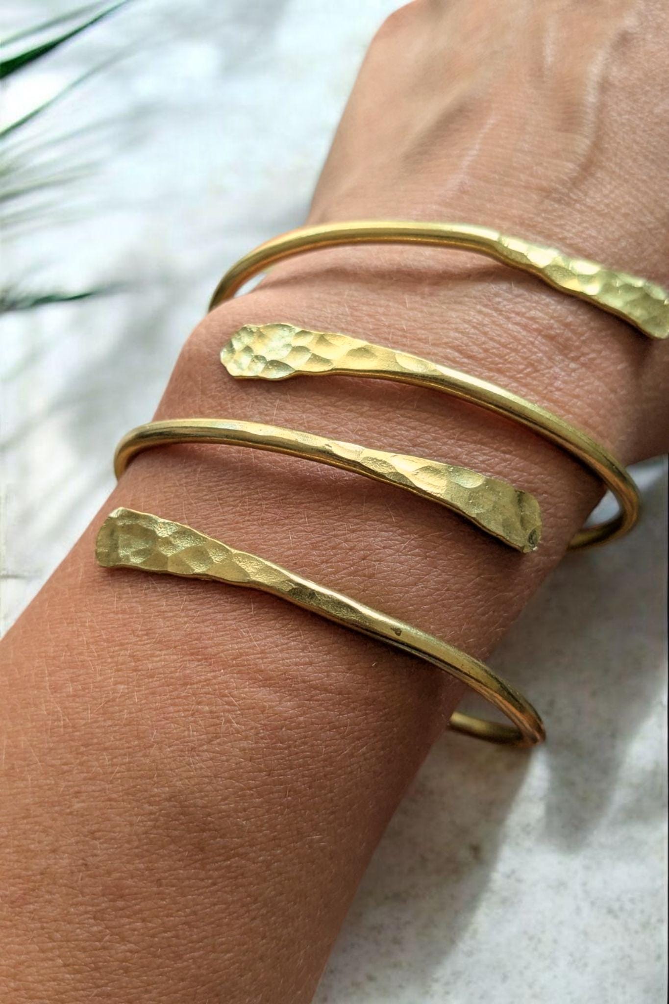 Ethnic brass bangle bracelet
