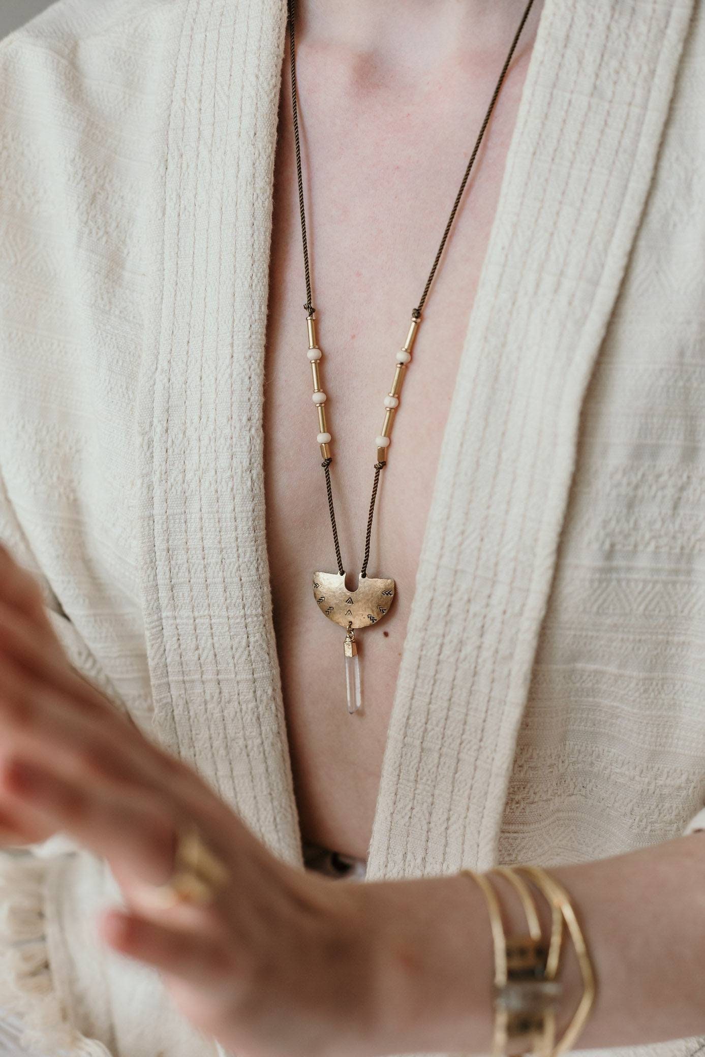 Talisman Quartz, Rock Crystal and Brass - Etsy