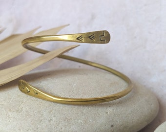 Ethnic brass bangle bracelet