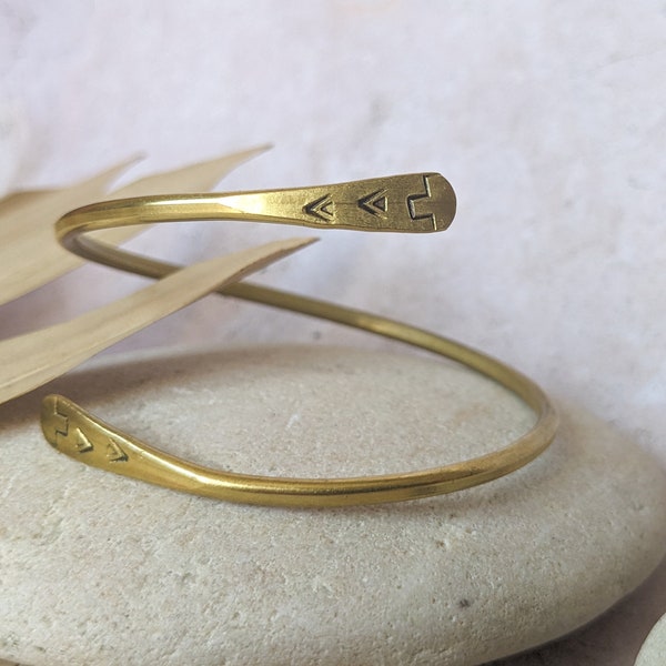 Ethnic brass bangle bracelet