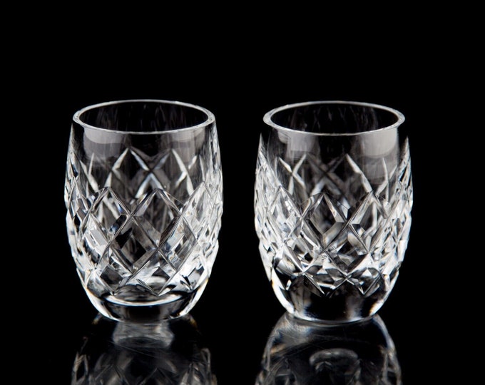 Waterford Alana Shot Glasses Set of 2 Elegant Vintage Crystal Barware Signed Etsy