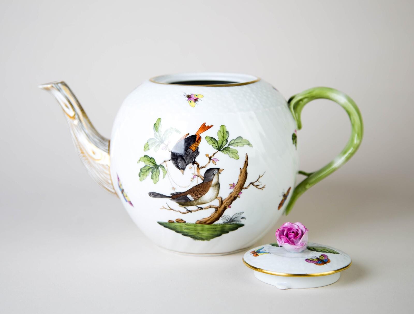 ヘレンド ロスチャイルド バード ティーポット＆蓋 #1602 ヴィンテージ 磁器 ハンガリー - Etsy 日本