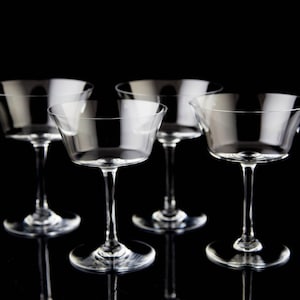 Baccarat Brantome Champagne Sherbet Coupe Glasses Set of 4 Vintage Crystal Signed