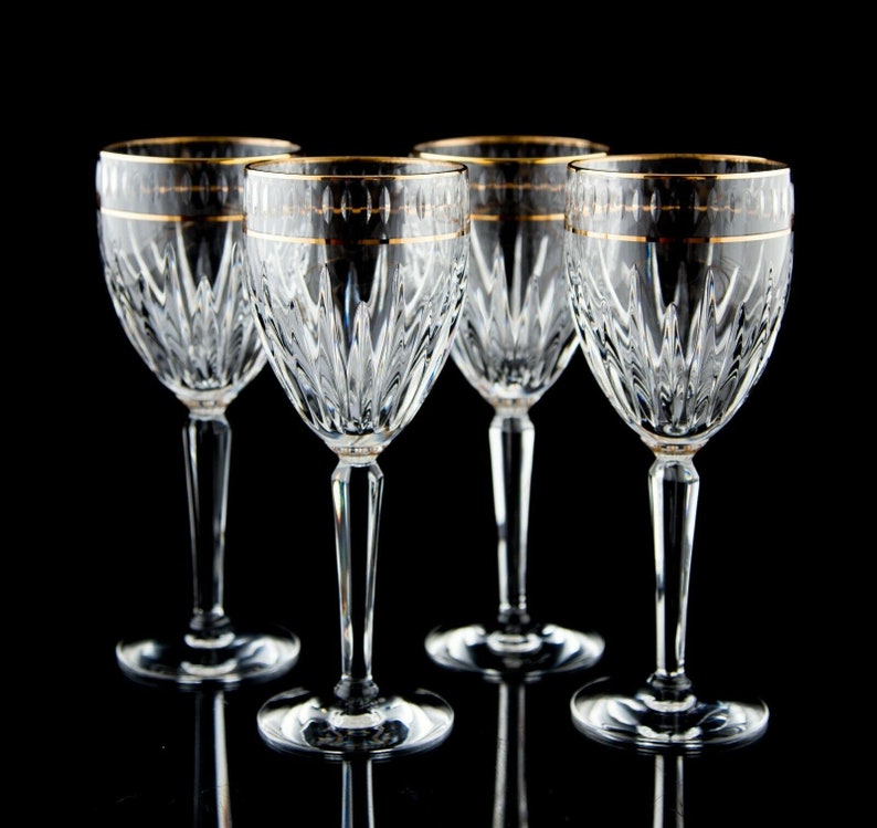 Lenox Ambassador Wine Glasses Set 4 Elegant Vintage Crystal Etsy