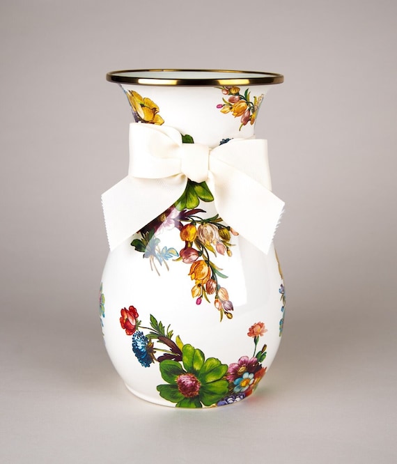 Mackenzie Childs Flower Market Enamel Vase Tall 10 Mackenzie Childs Flower Market Enamel Vase Tall 10