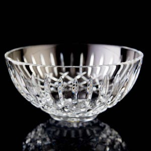 Cuenco redondo Waterford Wicklow de 23 cm, elegante cristal vintage firmado