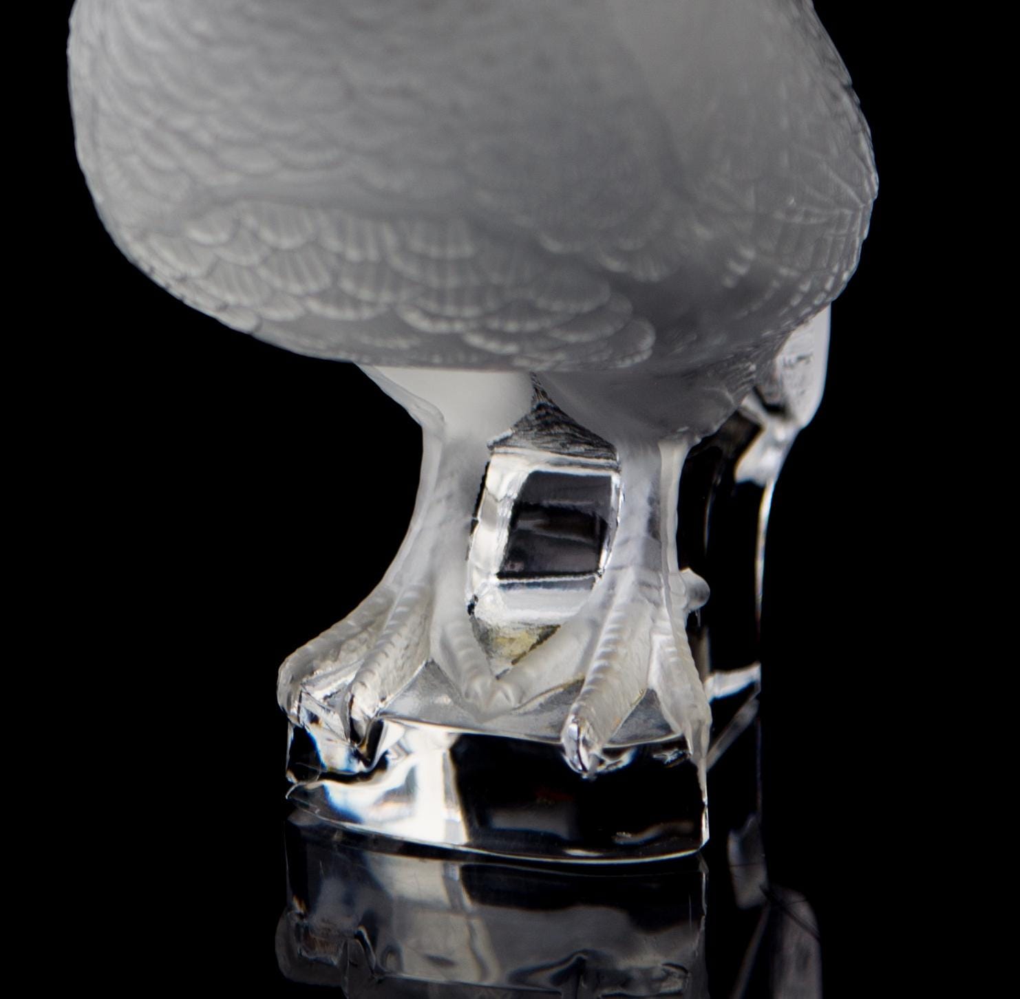 Lalique Perdrix Debout Tall Standing Partridge Bird Frosted