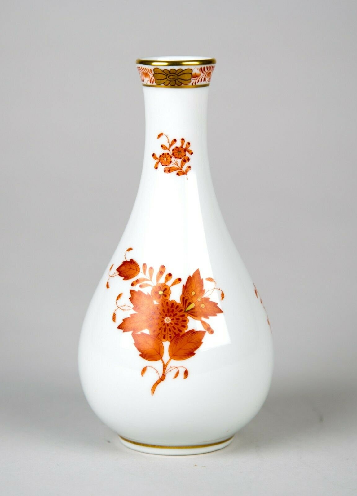 Herend Chinese Bouquet Rust Bud Vase 7052 Vintage -