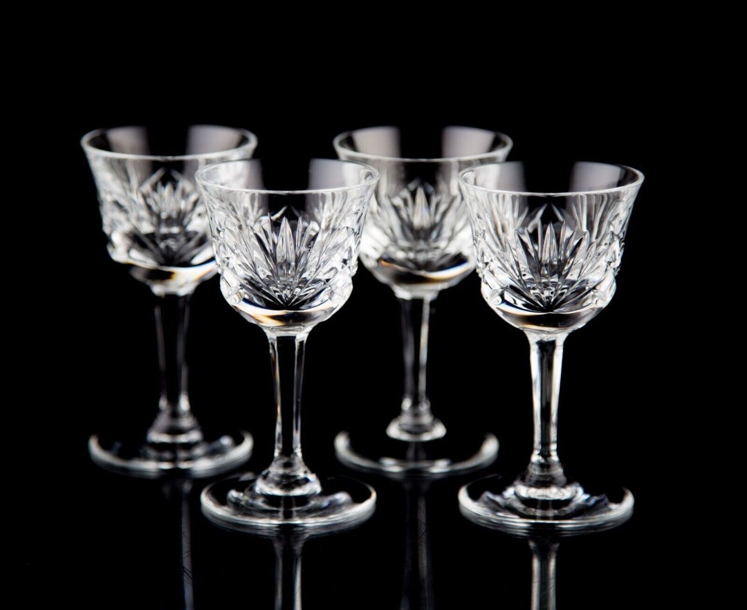 Gorham Cherrywood Cordial Glasses Set of 4 Elegant Vintage Crystal