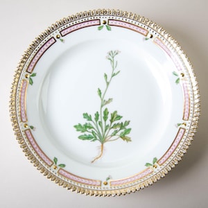 Royal Copenhagen Flora Danica Salad Plate #3573 Cardamine Hastulata Sowerb. Vintage Porcelain Denmark