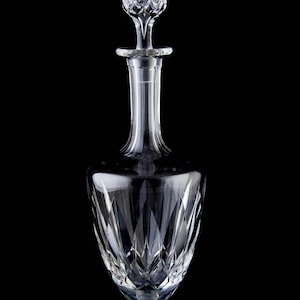 Baccarat Tourville Footed Decanter & Stopper Vintage Crystal France Signed