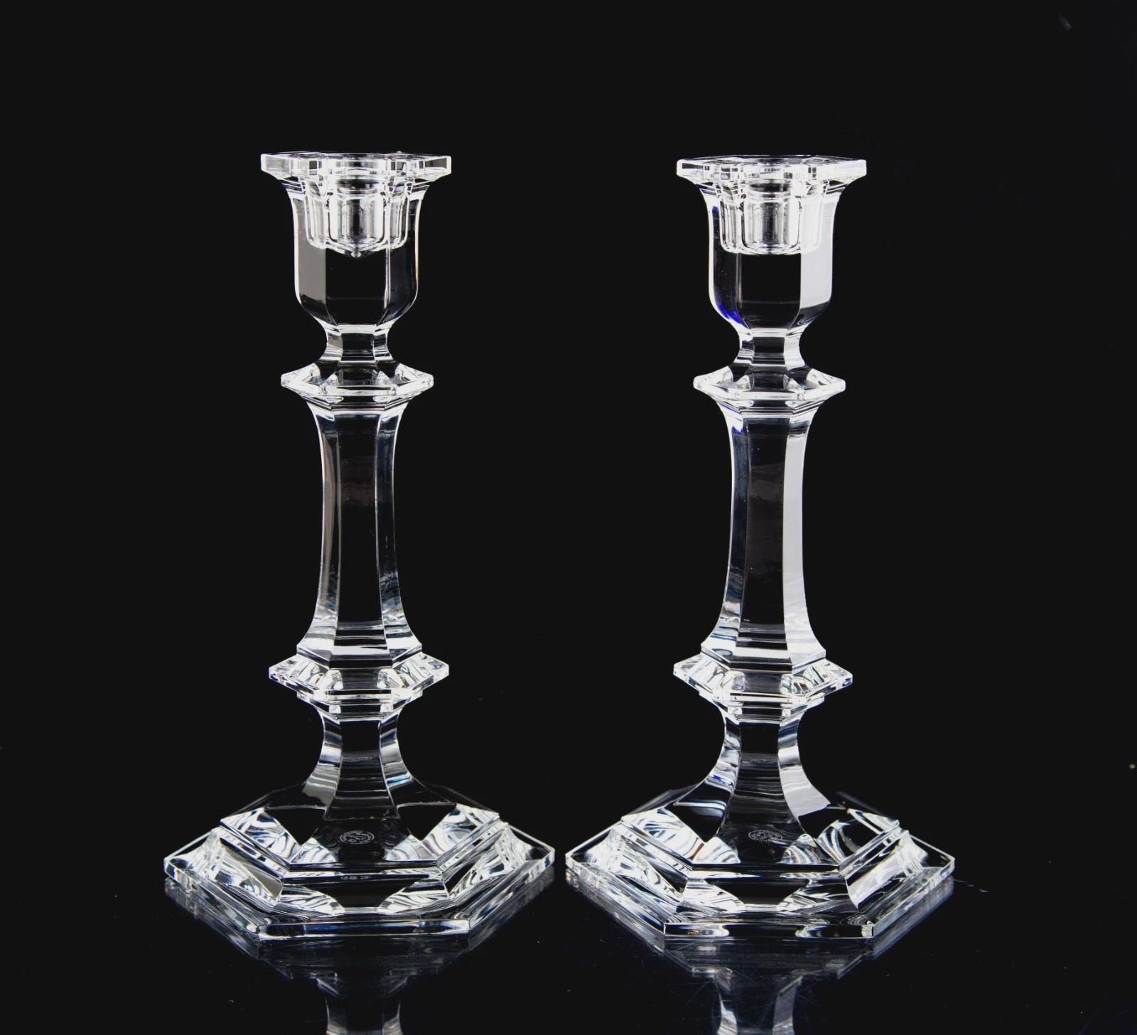 Baccarat Harcourt Versailles Candlesticks Set of 2 Vintage Crystal
