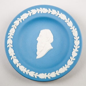 Bandeja de personalidade histórica Wedgwood Blue Jasperware Retrato Trinket Dish