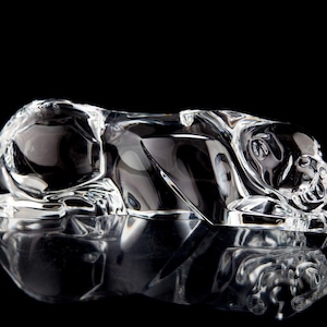 Baccarat Stalking Panther Klare Kristall Große Figur Skulptur 10,25 "Signiert