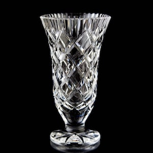 Waterford Footed Vase 7&quot; Elegant Vintage Crystal Signed