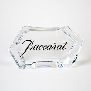 Baccarat Händler Display Schild Logo Crystal Briefbeschwerer Vintage Frankreich Unterzeichnet