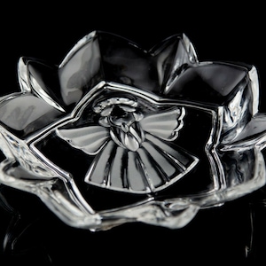 Gorham Crystal Holiday Traditions Collection Star Bowl Angel of Peace Vintage