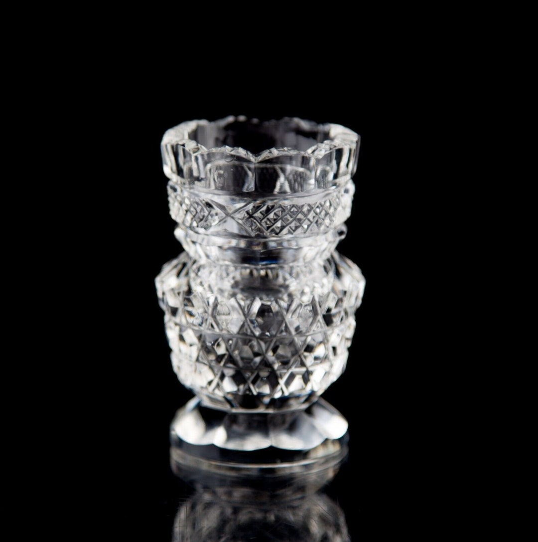 Vintage Cut Crystal Toothpick Holder Elegant Glass 3 Etsy