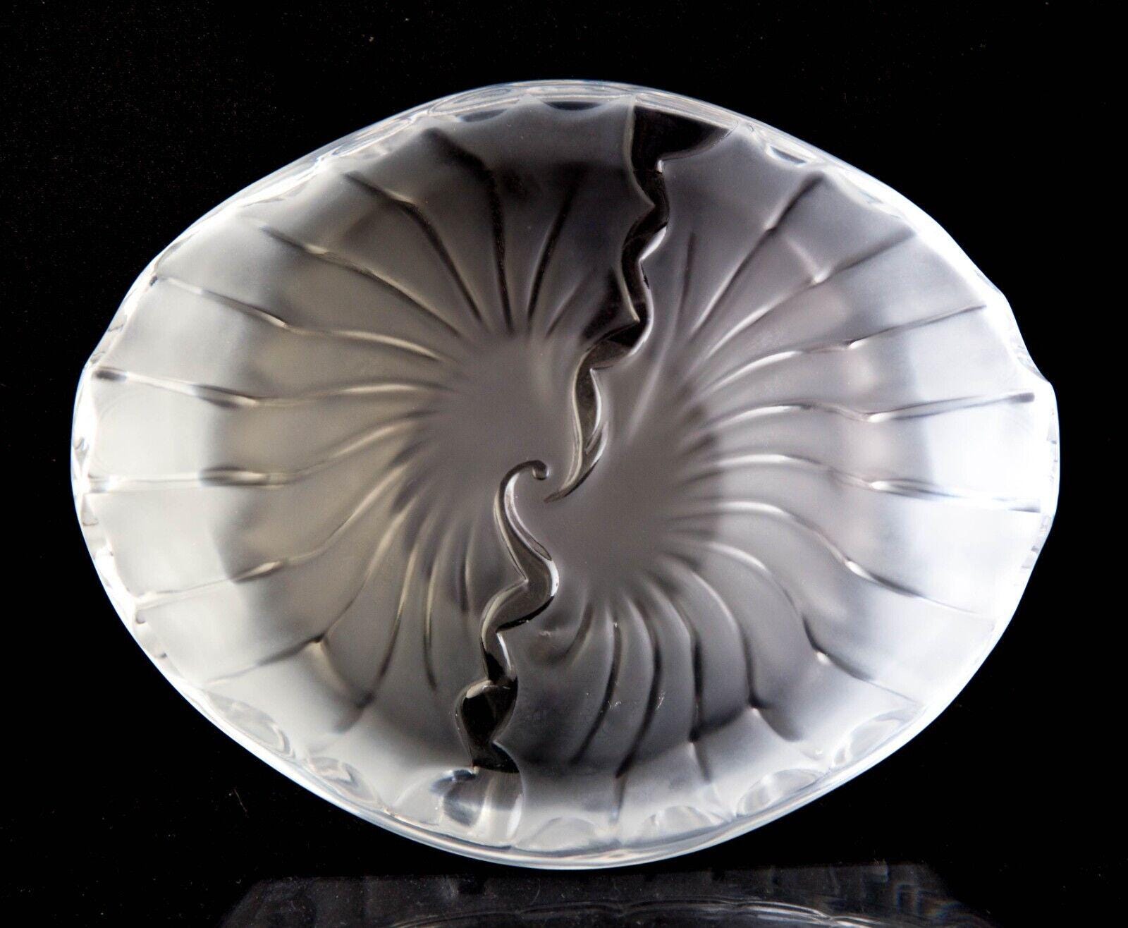 Lalique Nancy Ashtray Frosted Crystal Bowl Signed France 8