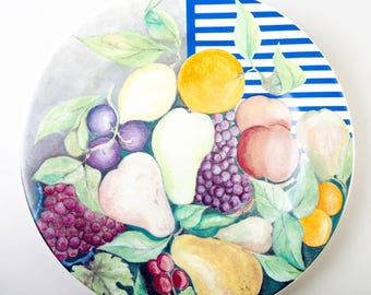 Gien La Ronde Des Fruits Salad Plates Set of 4 Vintage Made in