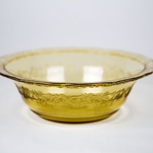 Federal Normandie Amber 8&quot; Large Fruit Bowl Vintage Depression Glass