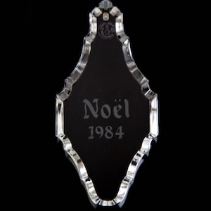 Baccarat Kristall Anhänger Weihnachtsverzierung Noel 1984 Vintage Frankreich Signiert