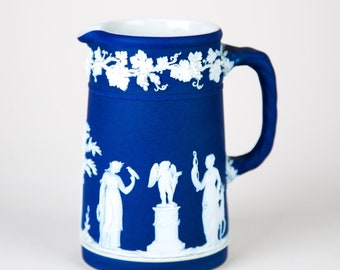 1900年頃 ウェッジウッド ダークブルー ジャスパーウェア マグカップ