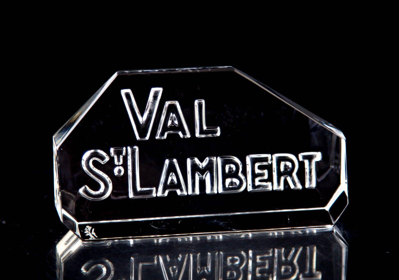 Val St Lambert Dealer Display Sign Paperweight 5