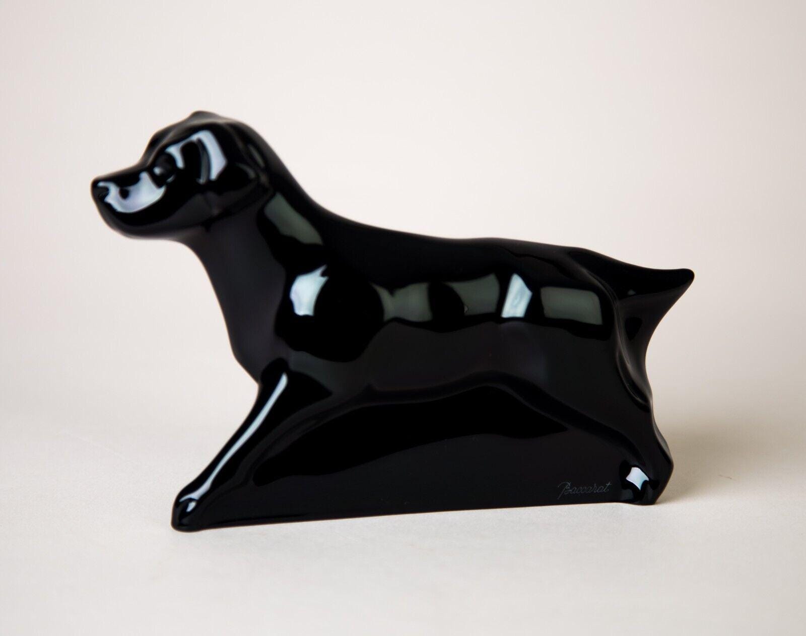 Baccarat Black Dog Chien Labrador Retriever Figurine 7