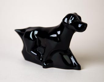 Baccarat Black Dog Chien Labrador Retriever Figurine 7