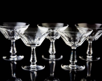 Waterford Glencree Champagne Sherbet Coupe Glasses Set of 5 Vintage Crystal