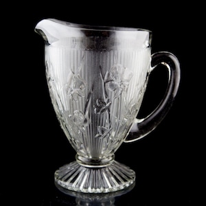 Jeannette Iris Clear 56 oz. Pitcher Jug Vintage Depression Glass