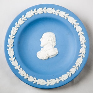 Wedgwood Pale Blue Lavender Jasperware Shakespeare Round Tray Trinket Dish 4&quot;