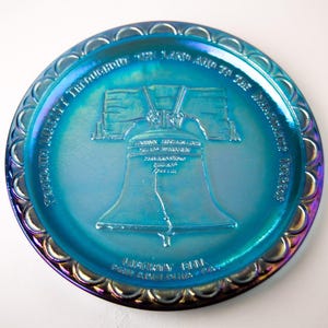 Indiana Carnival glas Liberty Bell Bicentennial glas 8&quot; vintage glaswerk