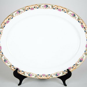 Guerin Limoges France Oval Serving Platter 16&quot; Pattern GUE566 Vintage Fine China