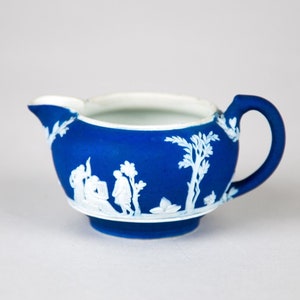 Antique Wedgwood Dark Blue Jasperware Mini Creamer England c. 19th Century