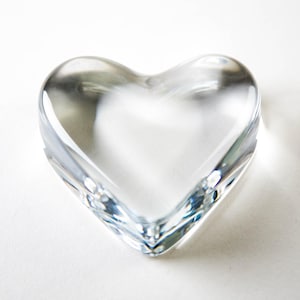 Baccarat Heart Figurine Paperweight Vintage Crystal France Signed